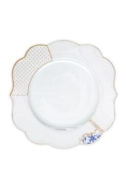 Royal White Dinner Plate Golden Dots 28 Cm
