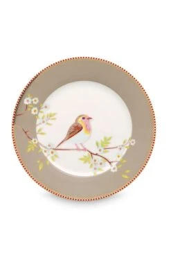 Floral Breakfast Plate Early Bird Khaki 21 Cm