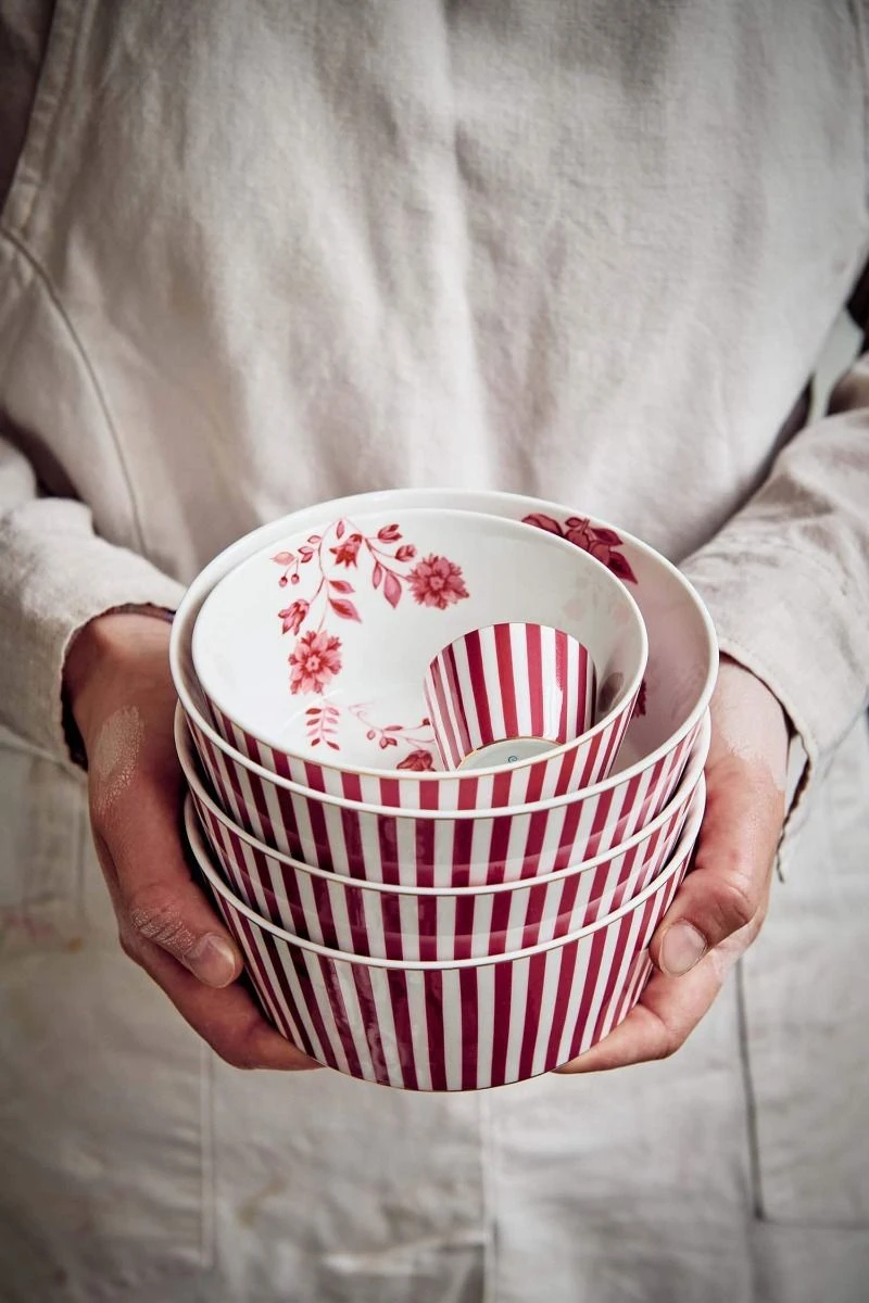 Royal Stripes Bowl Dark Pink 15cm 3 Royal Stripes Bowl Dark Pink 15cm - Image 3