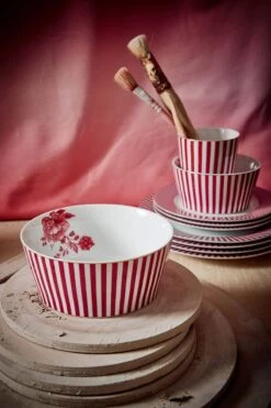 Royal Stripes Bowl Dark Pink 15cm 14 Royal Stripes Bowl Dark Pink 15cm -Home Comprehensive-PIP Studio 220608 pip haarlem2635 hr lr