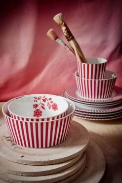 Royal Stripes Bowl Dark Pink 15cm 19 Royal Stripes Bowl Dark Pink 15cm -Home Comprehensive-PIP Studio 220608 pip haarlem2636 hr lr
