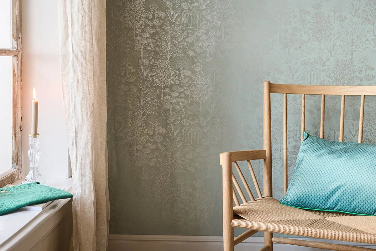 Pip Studio Origami Tree Non-Woven Wallpaper Light Green/Silver 3 Pip Studio Origami Tree Non-Woven Wallpaper Light Green/Silver - Image 3