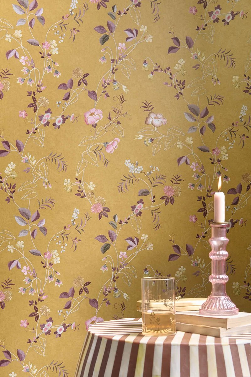 Pip Studio Tokyo Blossom Non-Woven Wallpaper Mustard Yellow 1 Pip Studio Tokyo Blossom Non-Woven Wallpaper Mustard Yellow