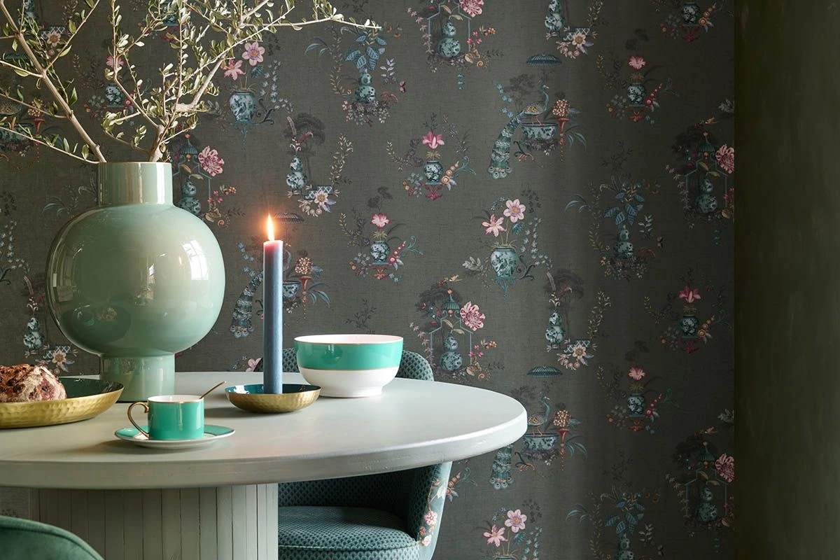 Pip Studio Chinese Porcelain Vinyl Wallpaper Dark Green 4 Pip Studio Chinese Porcelain Vinyl Wallpaper Dark Green - Image 4