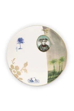 Heritage Deep Plate Palm White 18 Cm