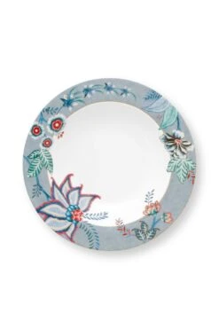 Flower Festival Deep Plate Light Blue 21.5 Cm