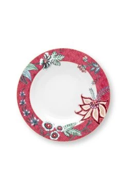Flower Festival Deep Plate Light Dark Pink 21.5 Cm