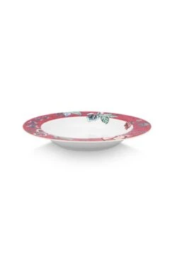 Flower Festival Deep Plate Light Dark Pink 21.5 Cm -Home Comprehensive-PIP Studio 51.001.298 2 800x1200