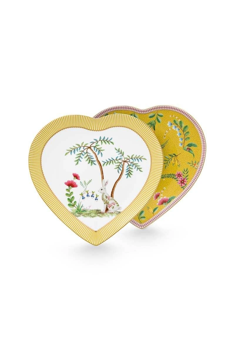 La Majorelle Set/2 Heart Shape Plates Yellow 1 La Majorelle Set/2 Heart Shape Plates Yellow