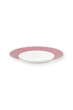 Royal Stripes Breakfast Plate Dark Pink 21cm -Home Comprehensive-PIP Studio 51.001.345 01