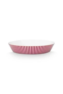 Royal Stripes Deep Plate Dark Pink 21.5cm -Home Comprehensive-PIP Studio 51.001.346 02