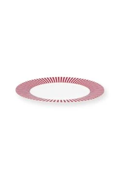 Royal Stripes Dinner Plate Dark Pink 26.5cm -Home Comprehensive-PIP Studio 51.001.347 01