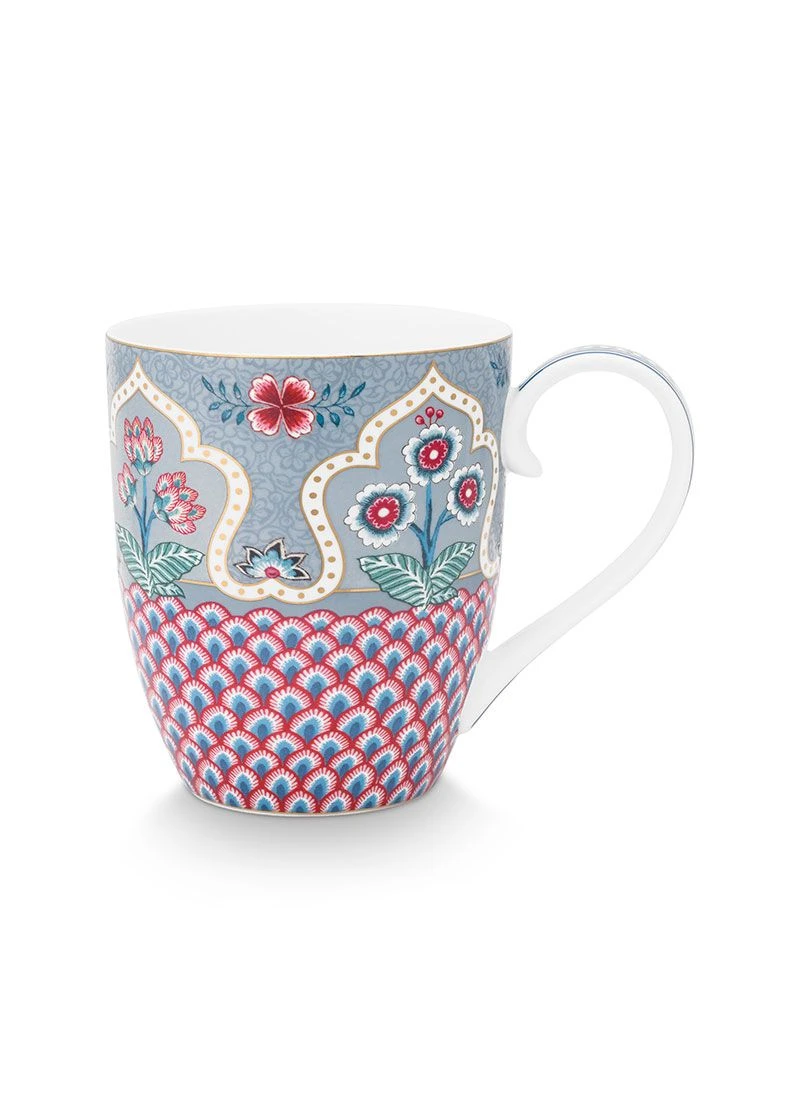 Flower Festival Mug XL Deco Light Blue 4 Flower Festival Mug XL Deco Light Blue - Image 4