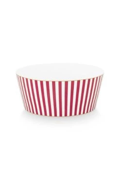 Royal Stripes Bowl Dark Pink 15cm 16 Royal Stripes Bowl Dark Pink 15cm -Home Comprehensive-PIP Studio 51.003.227 02