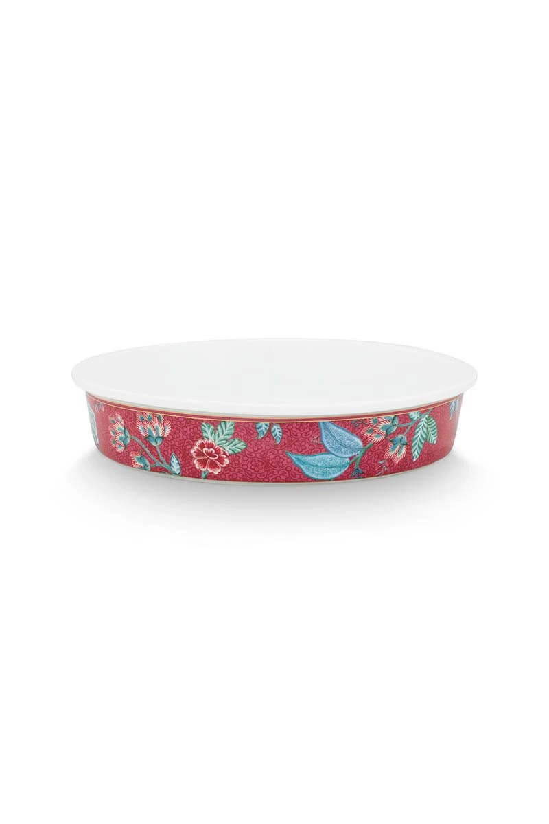 Flower Festival Serving Tray Round Dark Pink 3 Flower Festival Serving Tray Round Dark Pink - Image 3