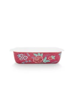 Flower Festival Serving Tray Rectangular Dark Pink 6 Flower Festival Serving Tray Rectangular Dark Pink -Home Comprehensive-PIP Studio 51.019.011 fs 800x1200