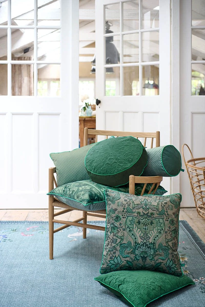 Cushion Square Kyoto Festival Dark Green 2 Cushion Square Kyoto Festival Dark Green - Image 2