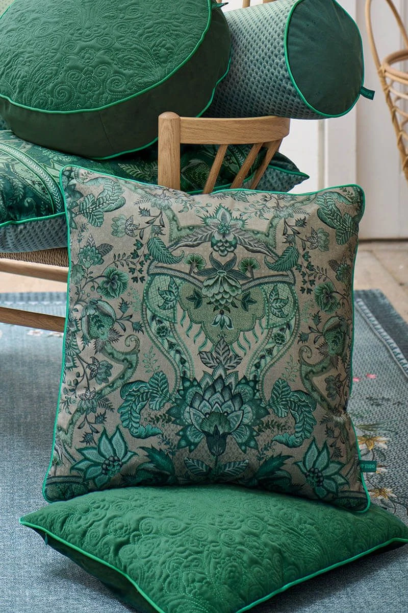 Cushion Square Kyoto Festival Dark Green 4 Cushion Square Kyoto Festival Dark Green - Image 4