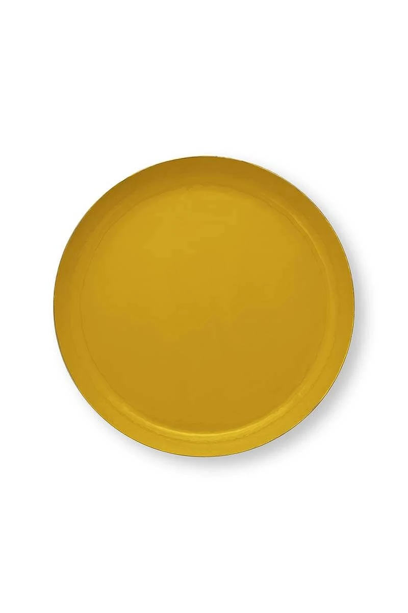 Tray Enamelled Ocher 40cm 1 Tray Enamelled Ocher 40cm