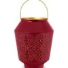 Lantern Enamelled Dark Pink 29cm