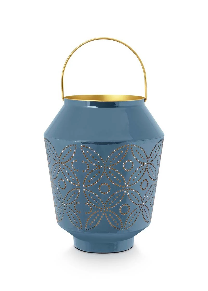 Lantern Enamelled Blue 29cm 2 Lantern Enamelled Blue 29cm - Image 2