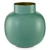 Round Metal Vase Green 25 Cm