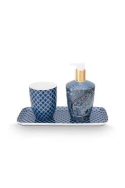 Bathroom Accessories Set/3 Kyoto Festival Blue