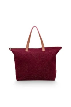 Tote Bag Velvet Quiltey Days Red -Home Comprehensive-PIP Studio 51.273.315 2