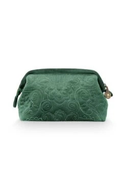 Cosmetic Purse Small Velvet Quiltey Days Green -Home Comprehensive-PIP Studio 51.274.173bs