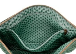Cosmetic Flat Pouch Large Velvet Quiltey Days Green -Home Comprehensive-PIP Studio 51.274.176is