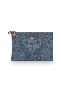 Cosmetic Flat Pouch Medium Kyoto Festival Blue