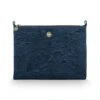 Cosmetic Flat Pouch Large Velvet Quiltey Days Blue