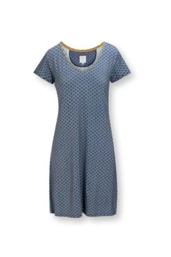 Nightdress Short Sleeve Tegola Blue
