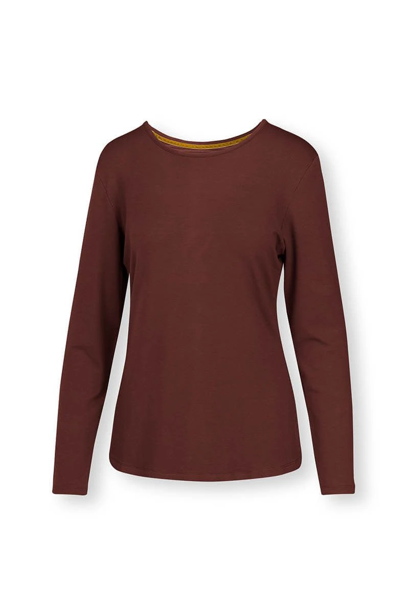 Top Long Sleeve Solid Terra Red 1 Top Long Sleeve Solid Terra Red