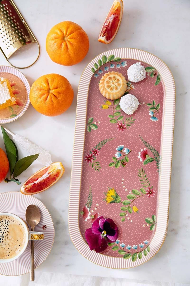 La Majorelle Cake Tray Rectangular Pink 2 La Majorelle Cake Tray Rectangular Pink - Image 2