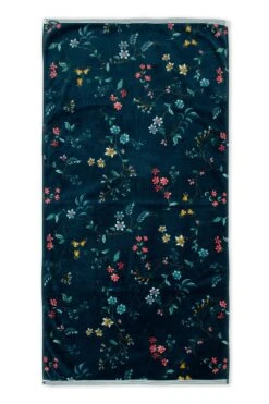 Large Bath Towel Les Fleurs Dark Blue 70x140 Cm
