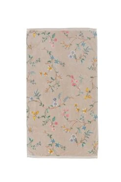 Bath Towel Set/3 Les Fleurs Khaki 55x100 Cm -Home Comprehensive-PIP Studio bath towel les fleurs khaki flowers 55x100 pip studio 217806