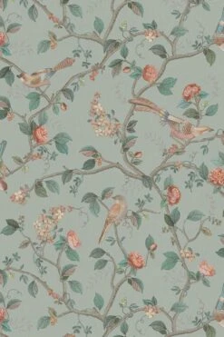 Pip Studio Good Nightingale Non-Woven Wallpaper Light Blue/Grey -Home Comprehensive-PIP Studio good nightingale lightblue grey lr
