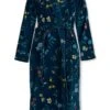 Bathrobe Les Fleurs Dark Blue