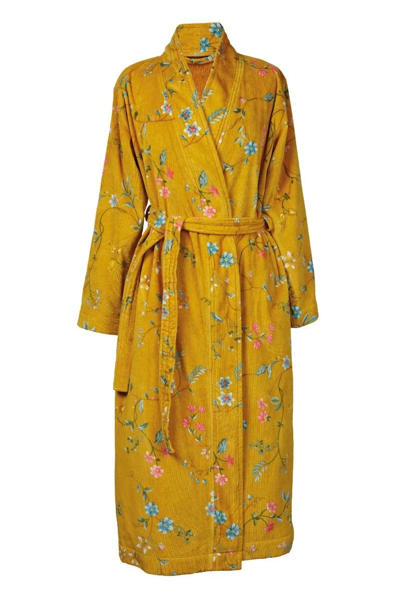 Bathrobe Les Fleurs Bathrobe Yellow 1 Bathrobe Les Fleurs Bathrobe Yellow