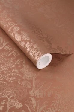 Pip Studio Origami Tree Non-Woven Wallpaper Terra/Rosegold -Home Comprehensive-PIP Studio origami trees terra rosegold rol lr
