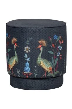 Stool High Flirting Birds Blue 6 Stool High Flirting Birds Blue -Home Comprehensive-PIP Studio pip 006 b m 01 vs pip poef flirting birds blauw medium 1
