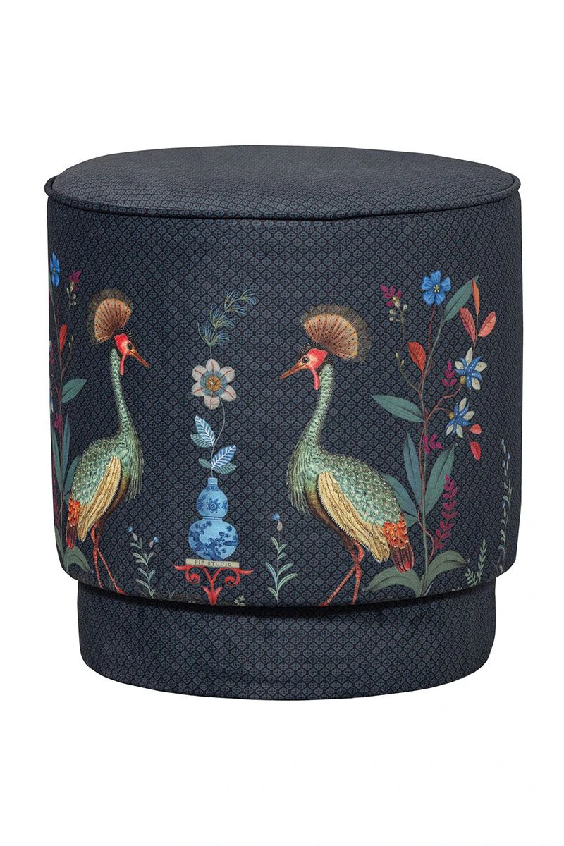 Stool High Flirting Birds Blue 3 Stool High Flirting Birds Blue - Image 3