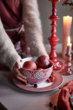 Flower Festival Bowl Dark Pink 18 Cm 13 Flower Festival Bowl Dark Pink 18 Cm -Home Comprehensive-PIP Studio pip fw22 049