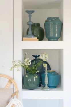 Tray Enamelled Dark Blue 50cm -Home Comprehensive-PIP Studio pip jolie green 16 lowres