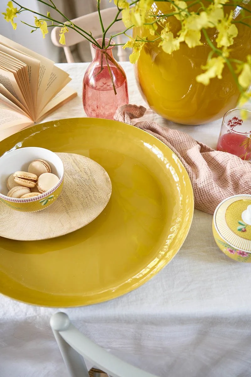 Tray Enamelled Ocher 40cm 2 Tray Enamelled Ocher 40cm - Image 2