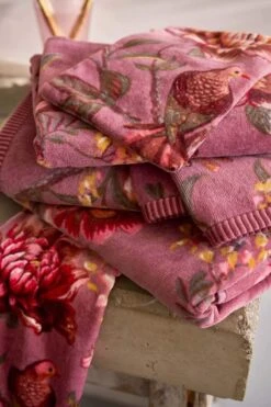 Bath Towel Secret Garden Mauve 55x100cm -Home Comprehensive-PIP Studio pip badstof4274 lr 2