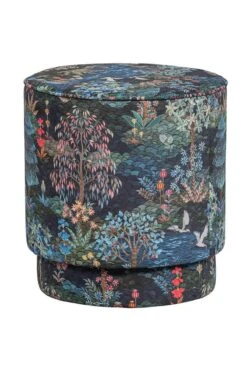 Stool High Pip Garden Dark Blue -Home Comprehensive-PIP Studio pip garden poef blue high back pip 004 b l 02 vs