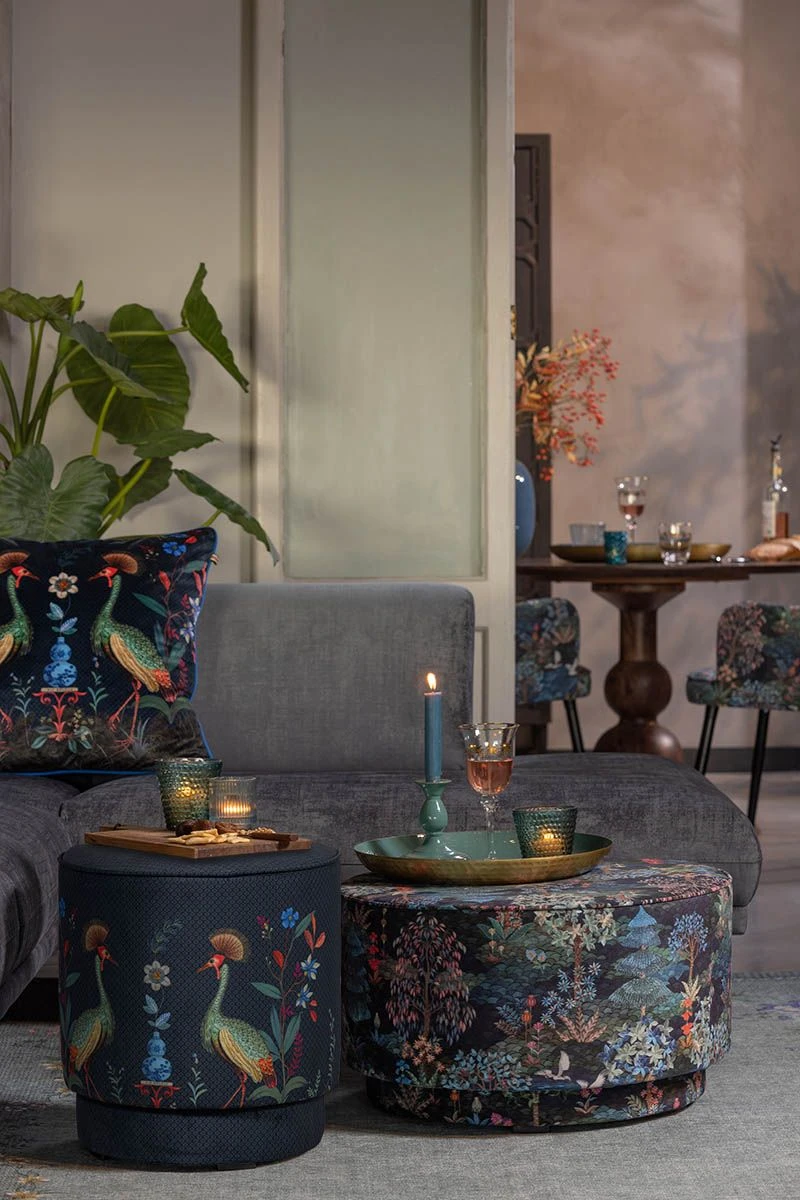 Stool High Flirting Birds Blue 2 Stool High Flirting Birds Blue - Image 2