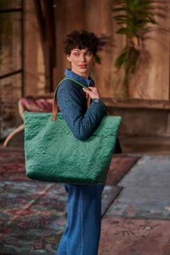 Tote Bag Velvet Quiltey Days Green -Home Comprehensive-PIP Studio pip studio melatti sfeer 38159 800x1200